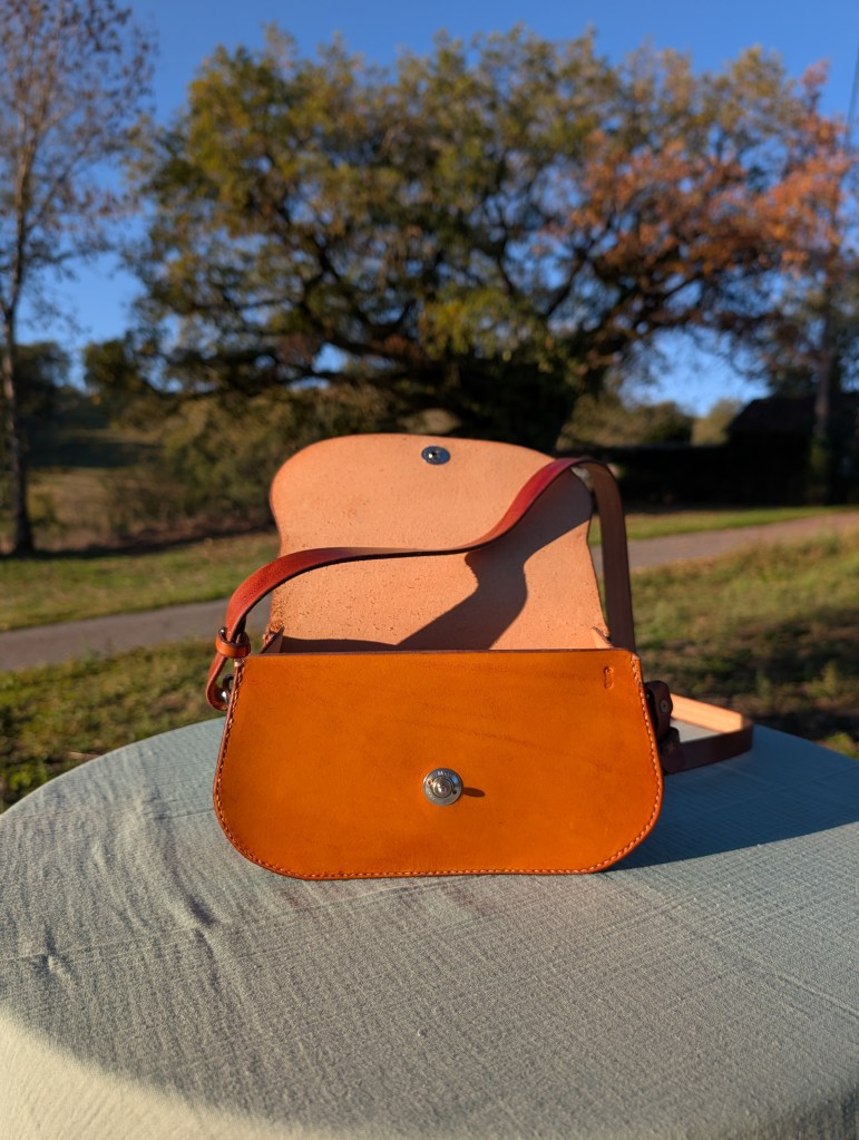 Autre vue du sac Clara cousu à la main
